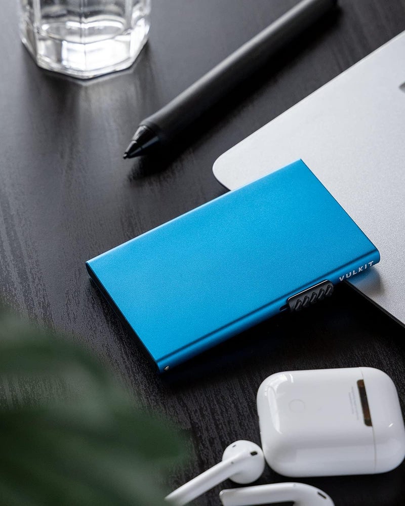 VULKIT Minimalist Credit Card Holder Pop Up Cards RFID Protection Slim Metal Wallet - Image 4